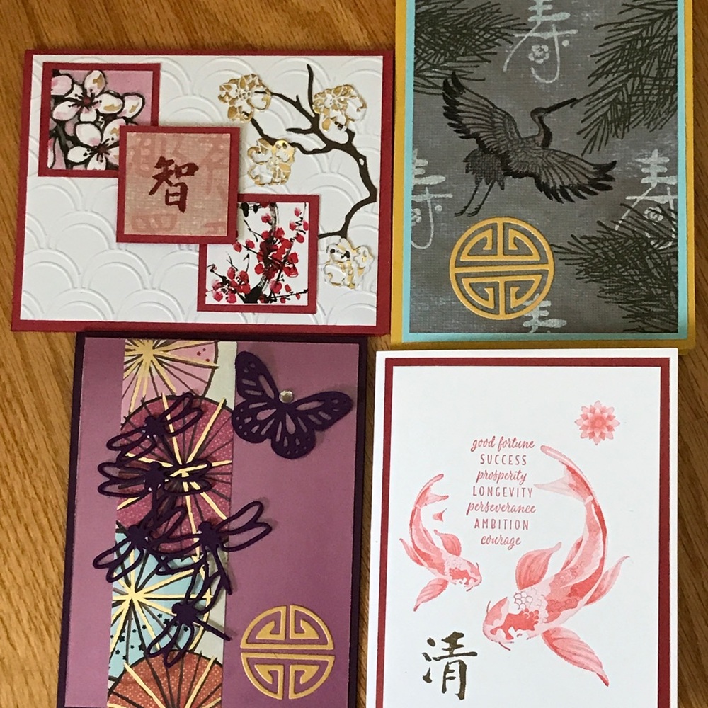 Chinese theme birthday card set